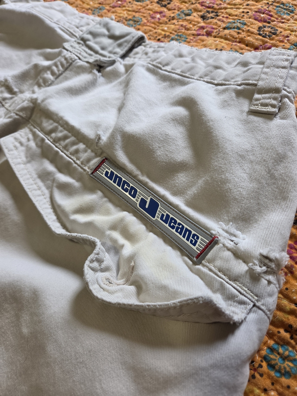 Jnco Vintage Distressed Khaki Cargo Pants 33x32 - Picture 6 of 6